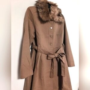 New Brown Belted Trench Coat / Size 14